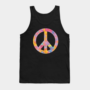 Peace Symbol Color Sponge Splash Look Tank Top